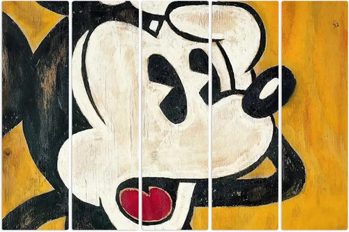 Miniatura 9 de Lienzo decorativo para pared con diseño de ratón de dibujos animados, estampado clásico inspirado en la animación, decoración retro del hogar