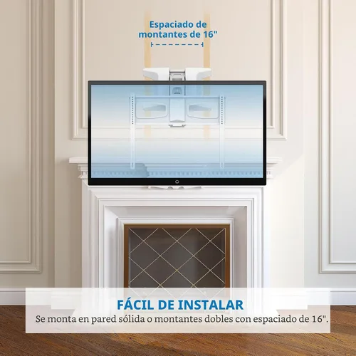 Miniatura 8 de MOUNT-IT! Soporte de pared motorizado para TV con chimenea Soporte de montaje de mantel eléctrico desplegable con control remoto, capacidad