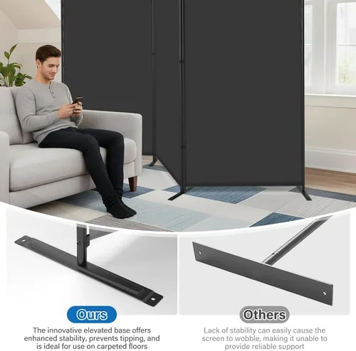 Miniatura 8 de AKTOP Divisor de habitación de 3 paneles de 6 pies a 103 pulgadas de ancho x 70 pulgadas de alto, pantalla de privacidad plegable, separador