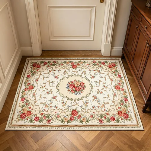 Miniatura 78 de Ukeler - Alfombra rústica con diseño floral para sala, dormitorio, comedor, Country rústico, Azul (luxury blue)
