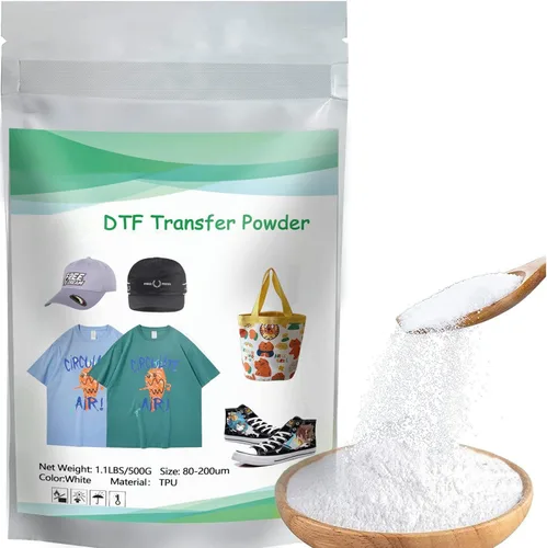 DTF Polvo adhesivo termofusible en polvo blanco 500g (17.6oz) DTF transferencia polvo para sublimación, compatible con impresoras DTF ET-8550,