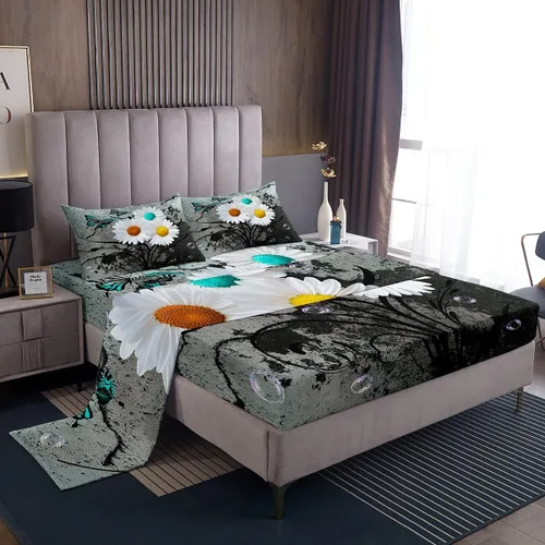 Miniatura 17 de Erosebridal Juego de sábanas turquesa tamaño individual para niñas y mujeres, juego de sábanas color verde azulado y gris degradado para adultos