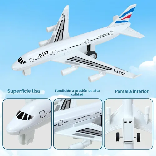 Miniatura 4 de Juguetes de Avión, Avión de Metal con Retroceso para Niños y Niñas de 3 4 5 6 7 Años, Modelos de Aviones Die Cast, Vehículos de Juego para Niños