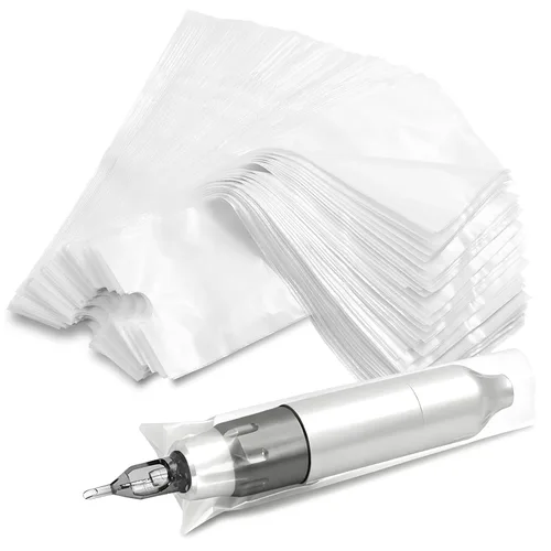 Miniatura 8 de Cubiertas para máquinas de bolígrafos y cintas de agarre, 200 piezas de cubiertas para máquinas de tatuaje con 4 fundas de agarre de 7.5 x 2.7
