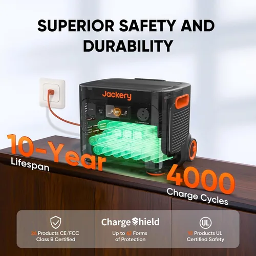 Miniatura 4 de Jackery Estación de energía portátil Explorer 2000 Plus, generador solar con batería LiFePO4 de 2042 Wh, salida de 3000 W, expandible a 24 kWh 6000