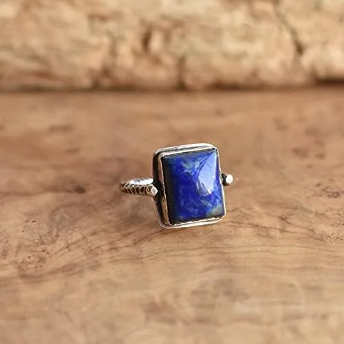 Miniatura 2 de Lapislázuli - Anillos de plata de ley 925 anillos de uso diario regalo para ella anillos de compromiso 1046