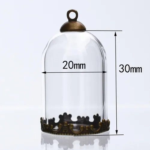 Miniatura 3 de 10 piezas de botella de globo de vidrio de tubo transparente con accesorios, cúpula de vidrio hueca, dijes colgantes de vial, Vidrio, vidrio bronce