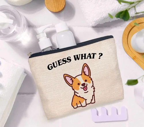 Miniatura 2 de IWXYI Bolsa de maquillaje para perros Corgi,Regalos de Corgi para amantes de Corgi,Bolsa de maquillaje de Corgi,Regalos de Corgi adivina lo que
