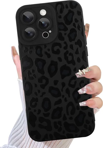 Miniatura 37 de TEAUGHT Compatible con iPhone 11 Funda con patrón lindo estampado de leopardo negro guepardo + protector de pantalla a prueba de golpes, funda
