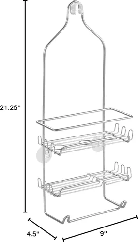 Miniatura 3 de iDesign Organizador de ducha colgante de acero, colección Milo, 9 x 4.5 pulgadas, 21.25 pulgadas, plateado