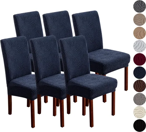 Miniatura 23 de Fundas para silla de comedor, Fundas para sillas de comedor elásticas Parsons, Protector para sillas de comedor y cocina, Extraíbles, Lavables