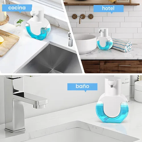 Miniatura 8 de VZZNN Paquete de 2 dispensadores automáticos de jabón espumoso de 14.2 oz/14.2 fl oz, dispensador automático de jabón espumoso sin contacto, bomba