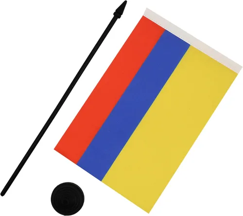 Miniatura 3 de AZ FLAG Bandera de mesa Colombia 5'' x 8'' - Bandera de escritorio colombiana 8.3 x 5.5 in - Barra y base de plástico negro