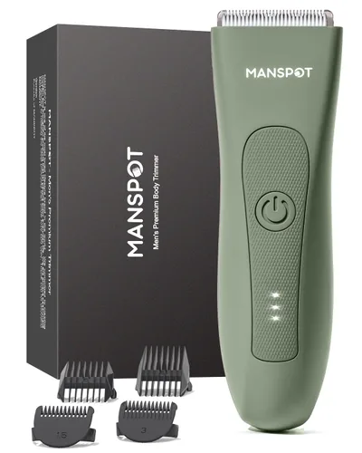 Miniatura 12 de MANSPOT Afeitadora eléctrica para ingle, recortadores de acabado capilar, juego de afeitado y aseo para hombres con 4 protectores y cabezales
