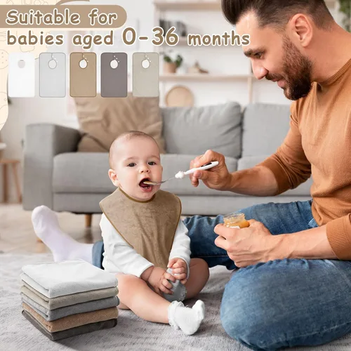 Miniatura 6 de Hercicy Baberos de cobertura completa con capucha para bebés y niños pequeños de felpa con botón de presión para niños de 0 a 4 años, unisex