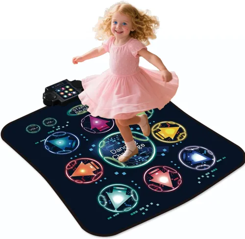 Tapete de baile interactivo para niños, tapete de juego de música portátil, regalo para niñas y niños de 3 a 12 años, ideal para coordinación y