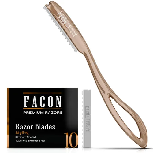 Miniatura 10 de Facón - Navajas para cortar el cabello - Juego profesional de navajas para peinado con 11 cuchillas de repuesto, herramienta de corte de cabello