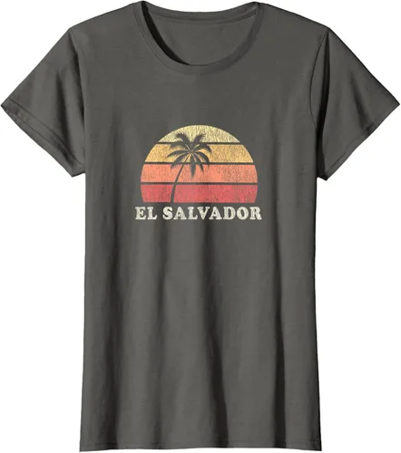 Miniatura 9 de El Salvador Vintage 70s Retro Throwback Design Camiseta, Azul