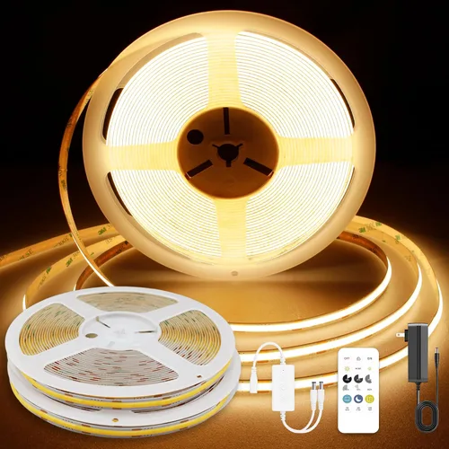 Miniatura 16 de Tira LED COB, tira de luz LED COB blanca cálida de 16.4 pies, tira de luz LED regulable de 2700 K, CRI92+, 0.315 in de ancho, cinta LED flexible