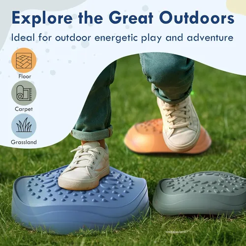 Miniatura 4 de Lehoo Castle Stepping Stones for Kids, Non-Slip Toddler Stepping Stones, Indoor & Outdoor Sensory Toys for Toddlers 1-3, Balance Board Obstacle