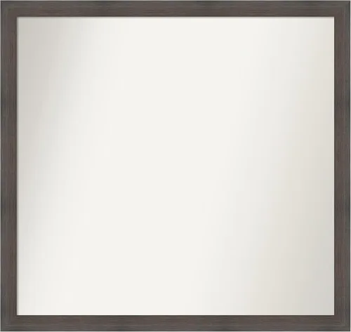 Miniatura 190 de Amanti Art Espejo de pared personalizado no biselado (24 x 27 pulgadas), marco estrecho de nogal chipre - varios tamaños personalizados - Espejo
