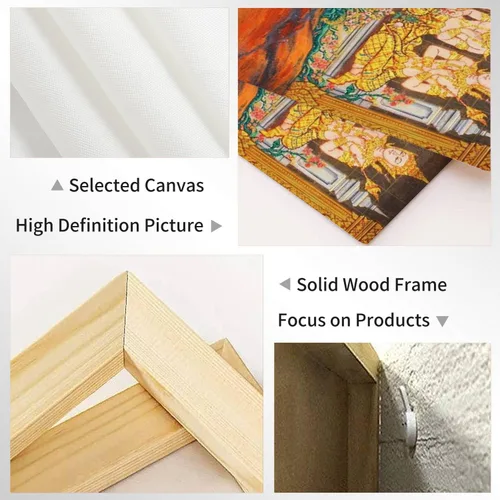 Miniatura 3 de obra maestra de la pintura tradicional tailandesa de estilo lienzo arte de pared pinturas colgantes ilustraciones modernas, impresiones abstractas