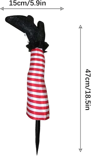 Miniatura 6 de 1 par de patas de bruja de Halloween de 18 pulgadas al revés para patas de bruja malvada – Estacas de patas y pies de brujas, estacas de Halloween