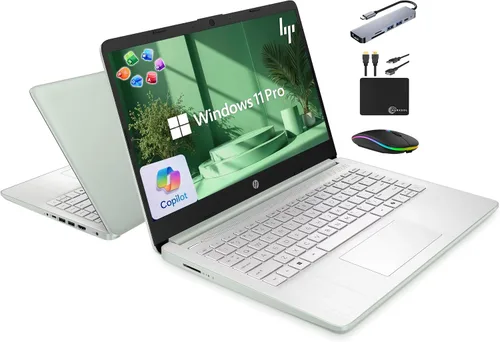 Miniatura 12 de HP Computadora portátil delgada de 14 pulgadas para estudiantes de negocios 2025, MS Office de por vida, IA Copilot, CPU Intel de cuatro núcleos, 16