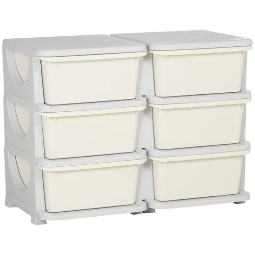 Miniatura 13 de Qaba Unidad de Almacenamiento de 3 Niveles para Niños, Organizadores de Juguetes y Almacenamiento con Cómoda de 9 Cajones para Dormitorio de Niños