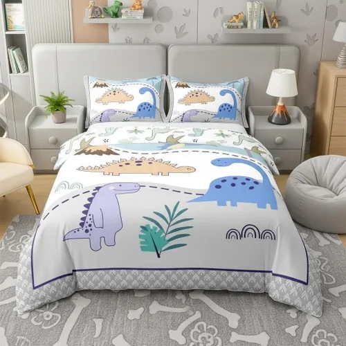 Miniatura 27 de 100% Algodón Natural Acuarela Juego de Ropa de Cama con Diseño Marino para Niños y Niñas, Juego de Cama con Estrella de Mar y Caracol Azul, Juego