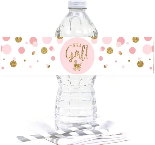 Miniatura 36 de Andaz Press Colección de fiesta de baby shower de niña con purpurina de oro rosa rubor, pancarta colgante con cuerda, Welcome Baby!, 5 pies, 1 juego