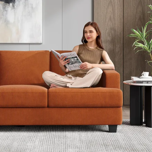 Miniatura 7 de COPIAE Sofá de 89 pulgadas con asientos extra profundos de gran tamaño, sofá de 3 plazas para sala de estar, sofá y sofá modernos, cómodos Óxido