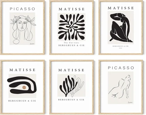 Miniatura 12 de HAUS AND HUES Henri Matisse y Picasso - Juego de 6 pinturas famosas, sin marco, 11 x 14 pulgadas Sin títulos