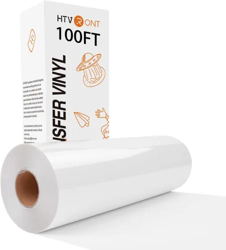 Miniatura 18 de HTVRONT Vinilo de transferencia de calor blanco para planchar, rollo de vinilo HTV blanco de 12 x 60 pies, fácil de cortar y desmalezar para diseño
