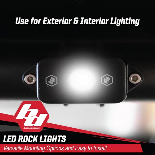 Miniatura 3 de Kit de luz LED para roca Baja Designs - 4 piezas. LED con arnés de cableado (blanco)