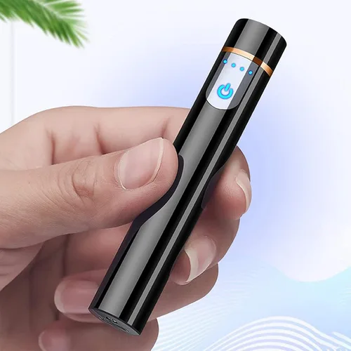 Miniatura 4 de Encendedor electrónico, fresco y eléctrico, recargable por USB, encendido táctil, resistente al viento, sin llama, ligero, plasma con indicador