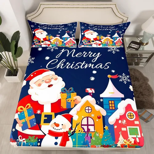 Miniatura 12 de Erosebridal Divertida sábana bajera ajustable de Halloween para niños, lindo juego de ropa de cama de calabaza fantasma, decoración de Halloween