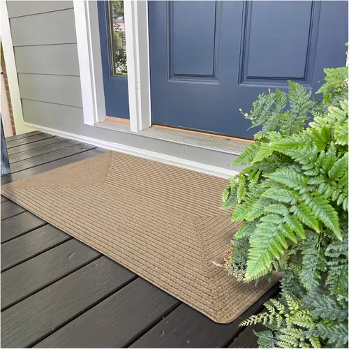 Miniatura 165 de Alfombra ovalada trenzada gris humo de 20 x 30 pulgadas, lavable para interiores y exteriores, decoración campestre para cocinas y entradas