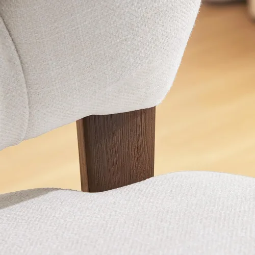 Miniatura 7 de HUIMO Silla de escritorio giratoria tapizada de tela copetuda de felpilla con ruedas, altura ajustable, silla clásica de tareas con patas de madera