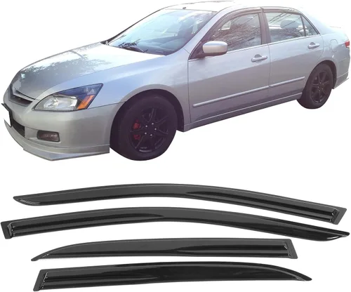 IKON MOTORSPORTS Viseras de ventana compatibles con Honda Accord 2003-2007, deflectores de viento de ventana lateral externa JDM ahumados