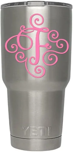 Miniatura 18 de Monogram - Calcomanía troquelada/vinilo adhesivo. Haga clic para opciones de color/letra. Disponible en cuatro colores y todas las letras de la A