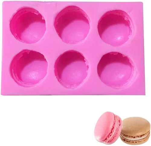 Miniatura 3 de Molde de silicona para macarrón de 6 agujeros, suministros de molde para hornear chocolate (color aleatorio)