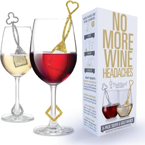 Miniatura 8 de PureWine - Filtros de varita rosa histaminas y sulfitos, puede reducir y aliviar las alergias y sensibilidades al vino, purificador airea el sabor