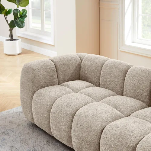 Miniatura 7 de VANOMi Sofá Boucle de Gran Tamaño de 88", Sofá Moderno Tapizado Acolchado Tipo Nube, Sofá Boucle de Asiento Profundo, Acogedor Sofá Moderno de 3