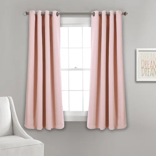 Lush Decor - Paneles de cortina opaca con aislamiento con ojales, par, 52 pulgadas de ancho x 63 pulgadas de largo, color rosa