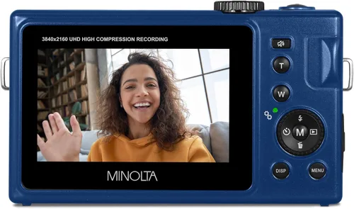 Miniatura 3 de Minolta Cámara digital de enfoque automático de 48 MP con espejo selfie, video 4K Ultra HD, zoom digital de 16x, LCD de 3.0 pulgadas, detección