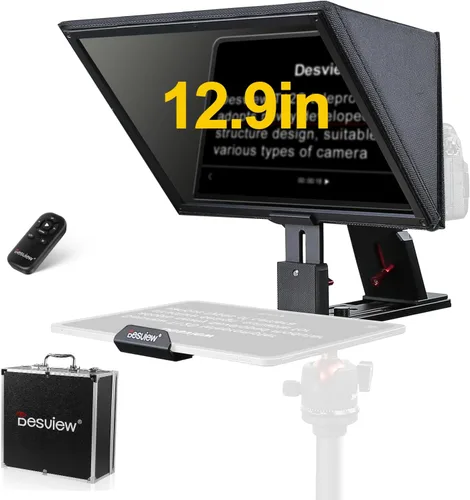 Miniatura 9 de Desview Teleprompter T3 para cámara y teléfono inteligente - Soporta iPad/Tablet de hasta 10" - Vidrio divisor de haz con control remoto Bluetooth