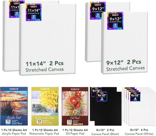 Miniatura 5 de ESRICH Juego de 141 piezas de pintura de artista de lujo, suministros de pintura con 84 pinturas (aceite, acuarela, pintura acrílica) caballetes
