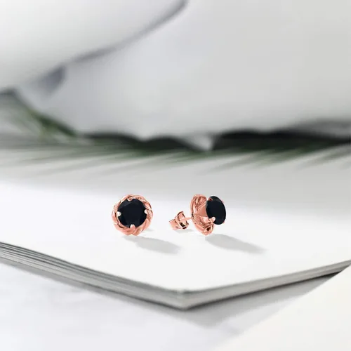 Miniatura 389 de Gem Stone King Aretes de plata de ley 925 de 0.236 in con piedra natal redonda para mujer