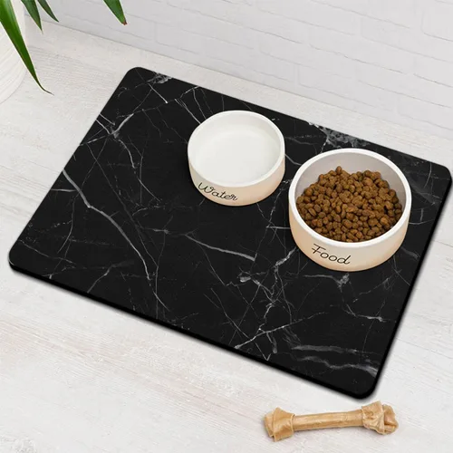 Miniatura 14 de Tapetes para Comida de Perros para Pisos Absorbentes, Tapete para Comida de Mascotas y Gatos - Tapetes de Secado Rápido para Tazones de Perros